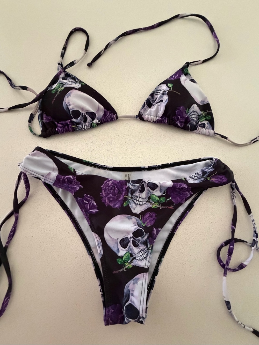 Purple Rose Tie-Side Bikini Set